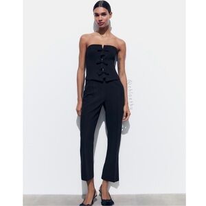 Zara 2024 S/S collection Strapless Bow jumpsuit NWT